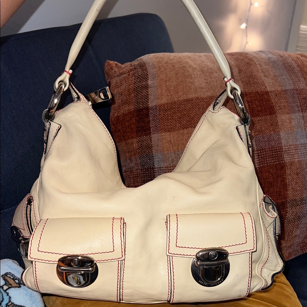 Marc Jacobs Cream Blake Leather Shoulder Bag